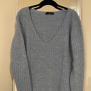 Women's Blue V-Neck Sweater